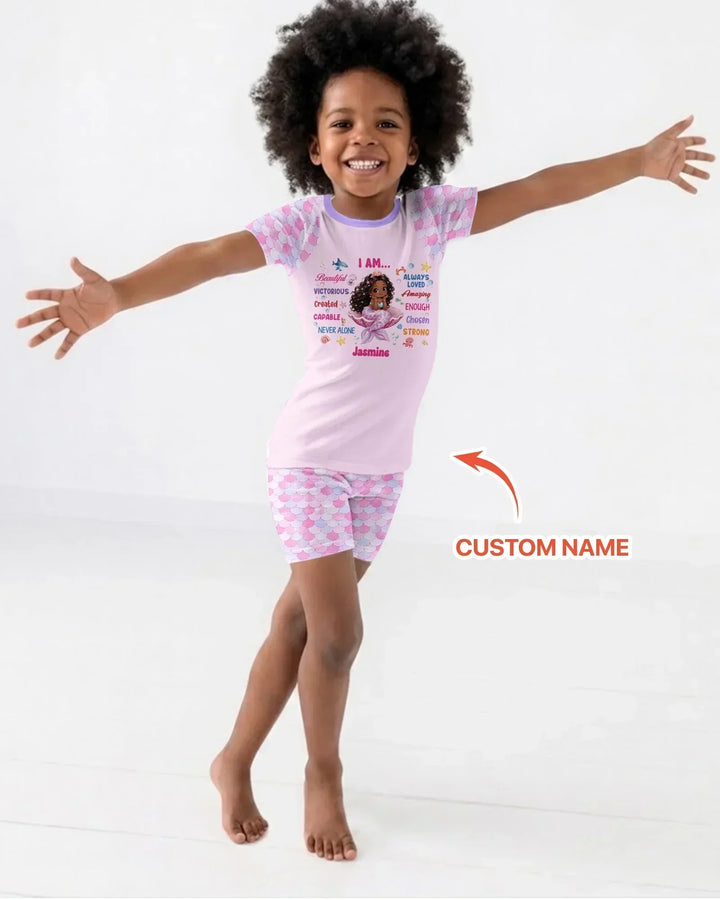 Zweiteiliges Pyjama-Set mit kurzen Ärmeln und Shorts im Sommer-Design