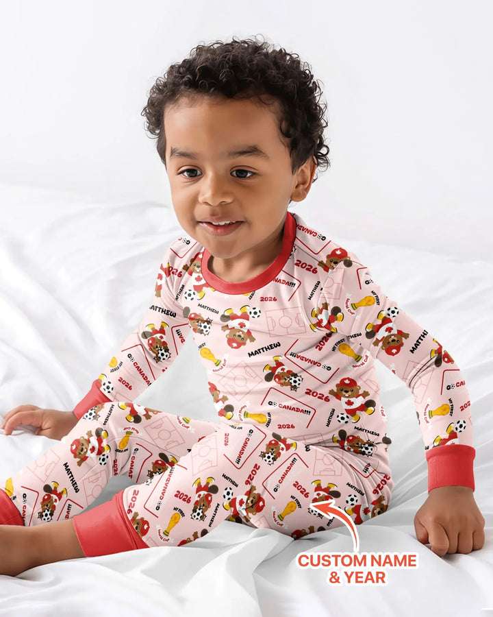 Zweiteiliges Langarm-Pyjama-Set mit Sommerfrüchten
