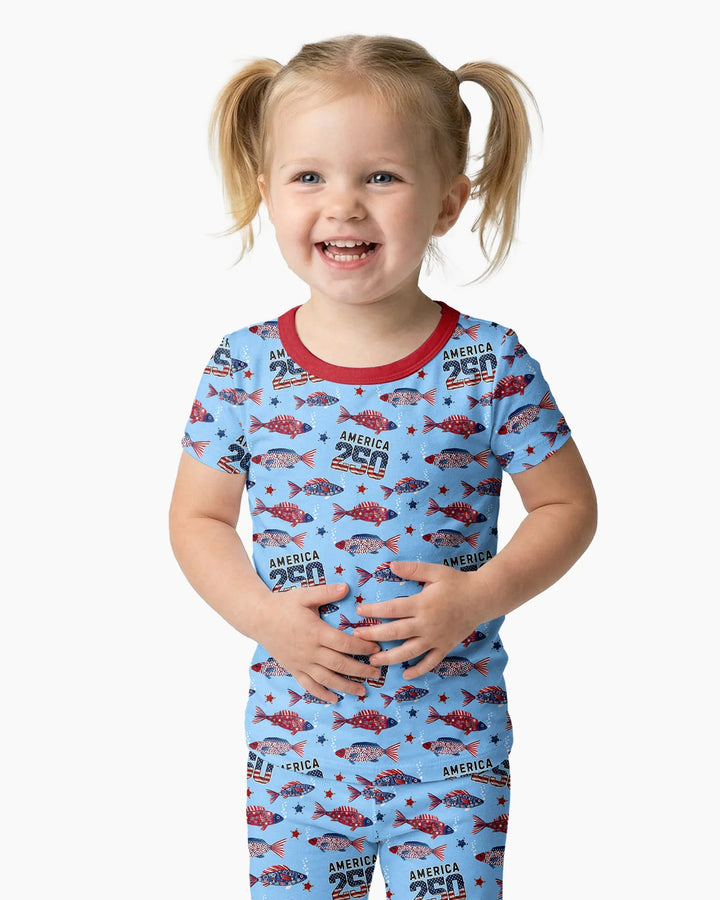 Zweiteiliges, kurzärmliges Pyjama-Set mit Marienkäfern