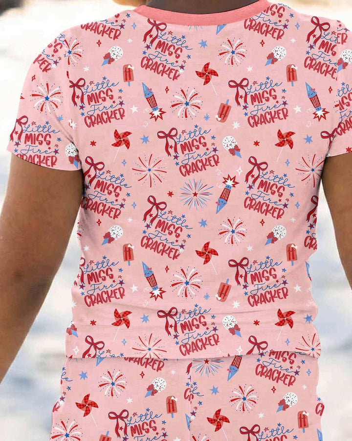 Zweiteiliges, kurzärmliges Pyjama-Set mit Marienkäfern