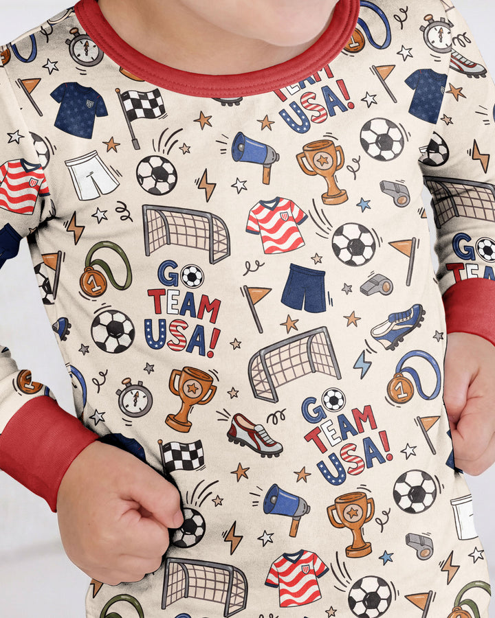 Zweiteiliges Langarm-Pyjama-Set mit Sommerfrüchten