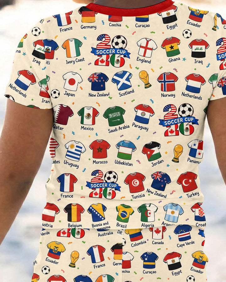Zweiteiliges, kurzärmliges Pyjama-Set mit Marienkäfern