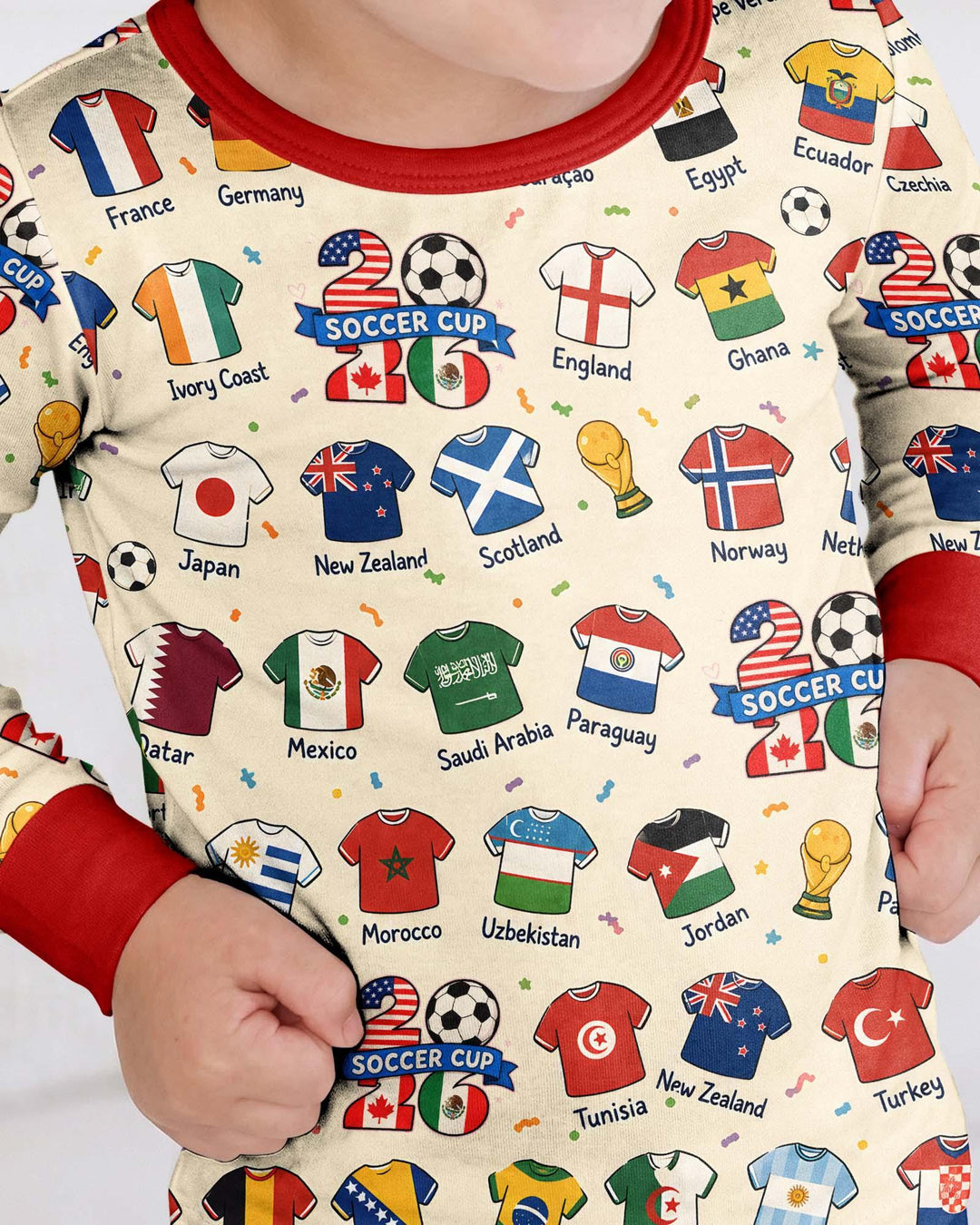 Zweiteiliges Langarm-Pyjama-Set mit Sommerfrüchten