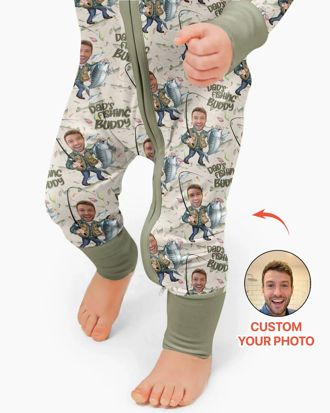 Gerippte Babykleidung mit individuellem Foto - Weich &amp; Skizzenhaft