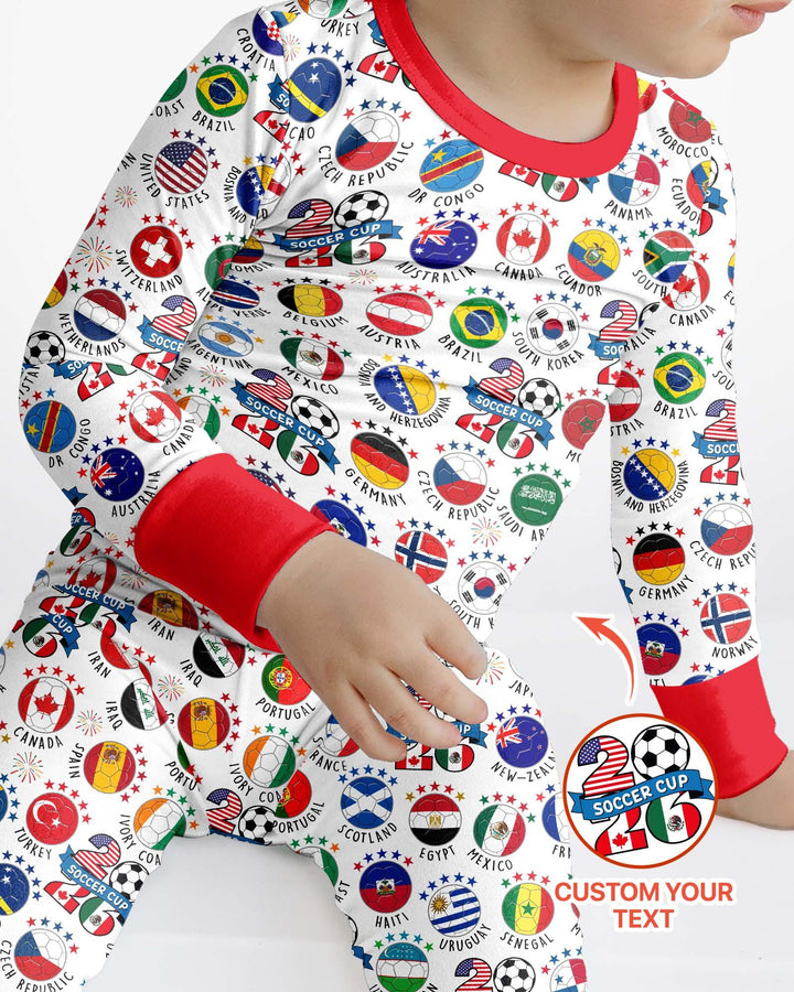 Zweiteiliges Langarm-Pyjama-Set mit Sommerfrüchten