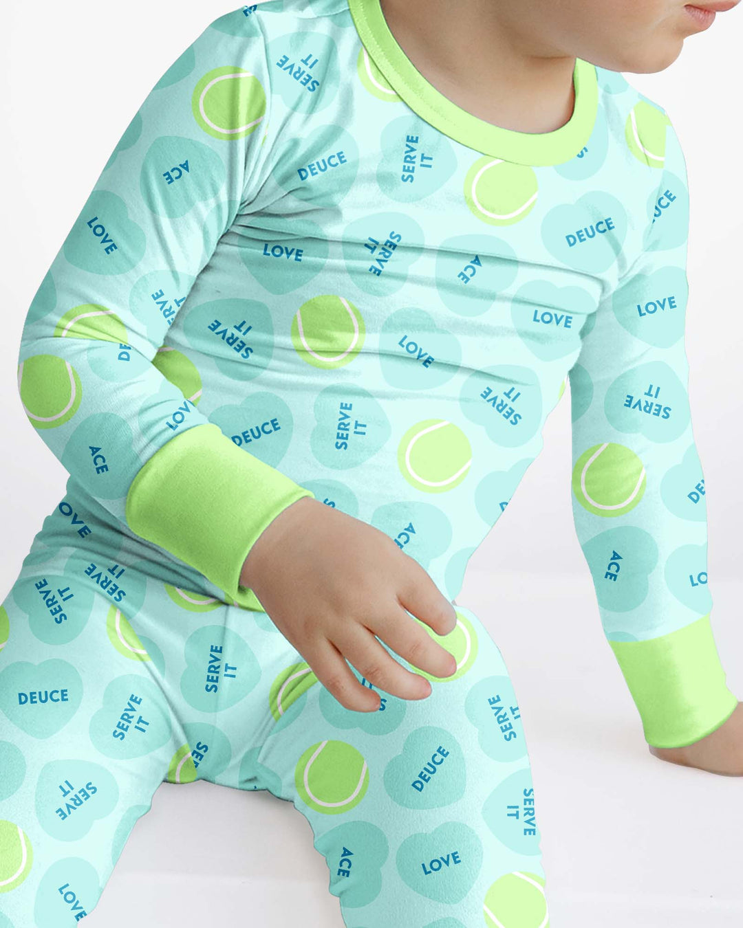 Tennis with Love Bamboo Two Piece Long Sleeve Pajama Set
