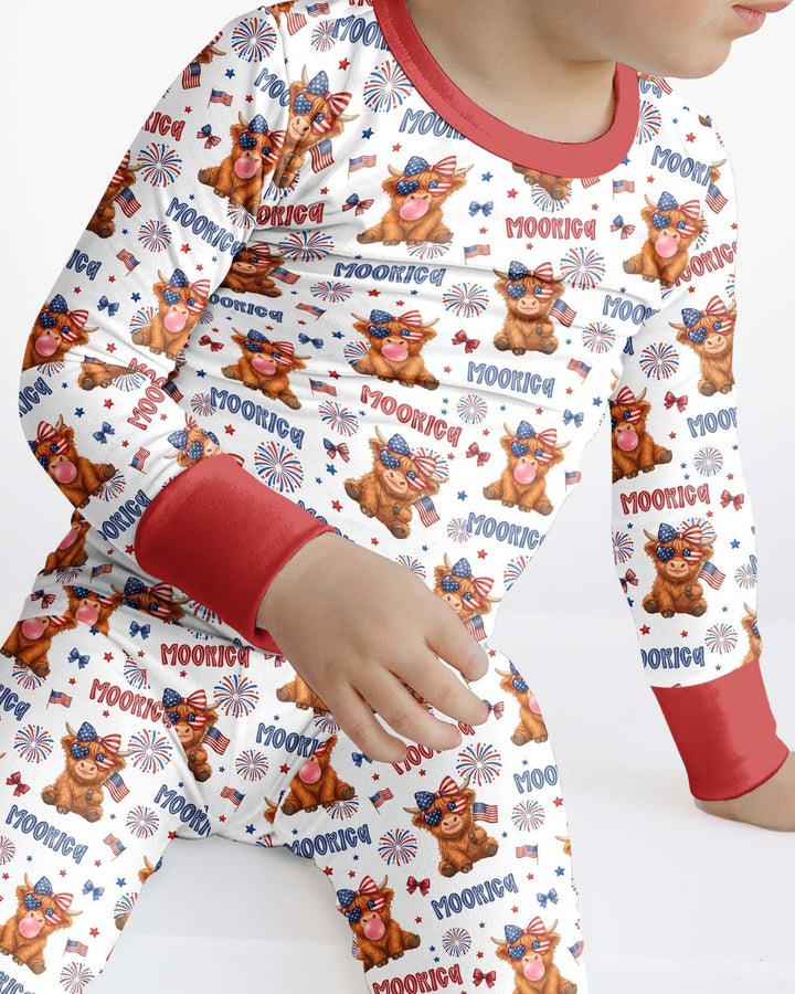 Zweiteiliges Langarm-Pyjama-Set mit Sommerfrüchten