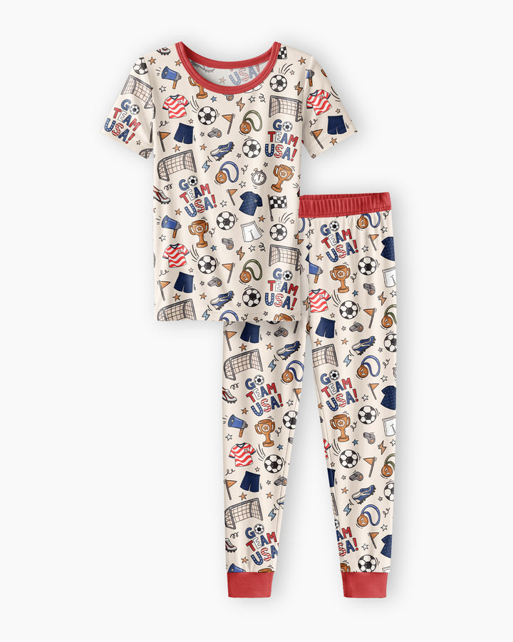 Zweiteiliges, kurzärmliges Pyjama-Set mit Marienkäfern