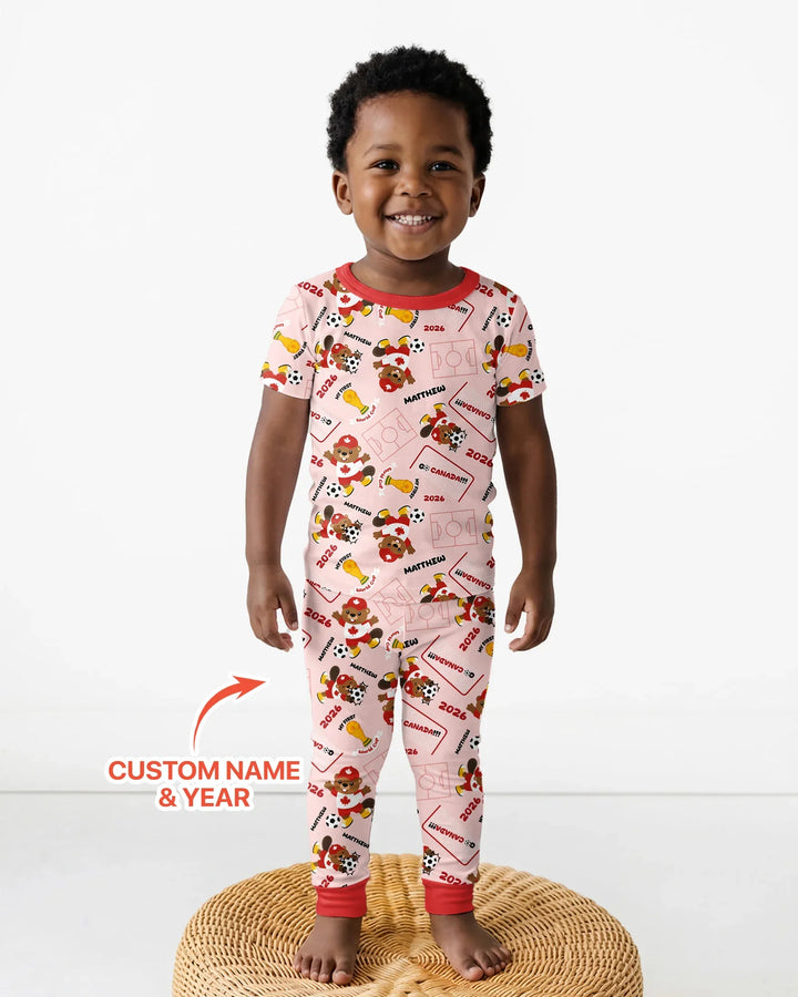 Zweiteiliges, kurzärmliges Pyjama-Set mit Marienkäfern