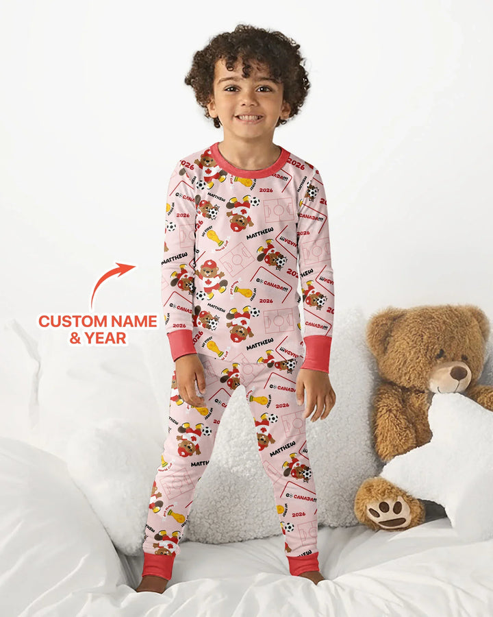 Zweiteiliges Langarm-Pyjama-Set mit Sommerfrüchten