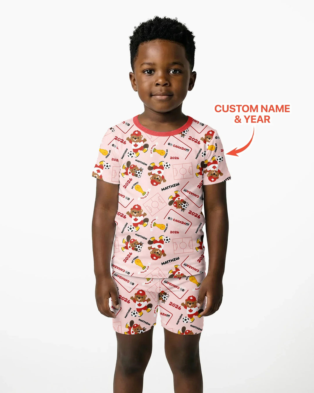 Zweiteiliges Pyjama-Set mit kurzen Ärmeln und Shorts im Sommer-Design