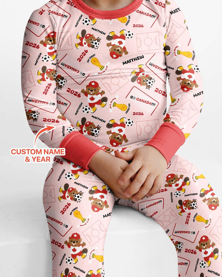 Zweiteiliges Langarm-Pyjama-Set mit Sommerfrüchten