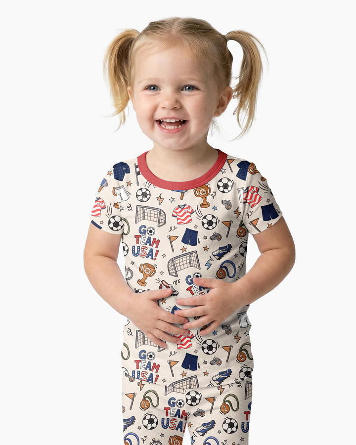 Zweiteiliges, kurzärmliges Pyjama-Set mit Marienkäfern