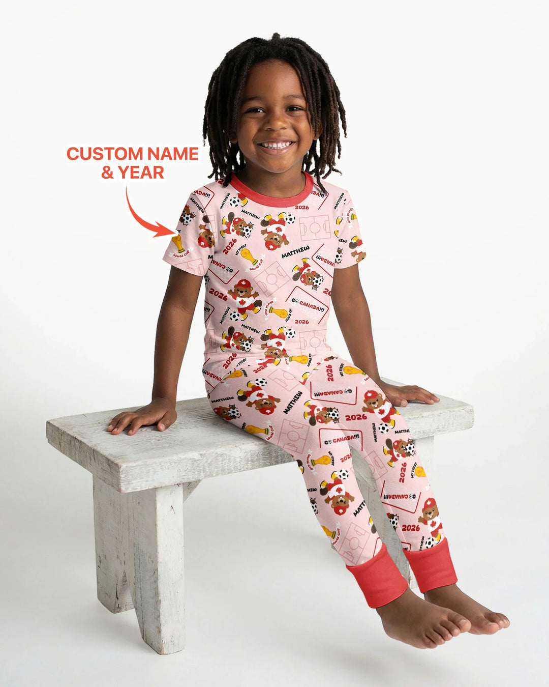 Zweiteiliges, kurzärmliges Pyjama-Set mit Marienkäfern