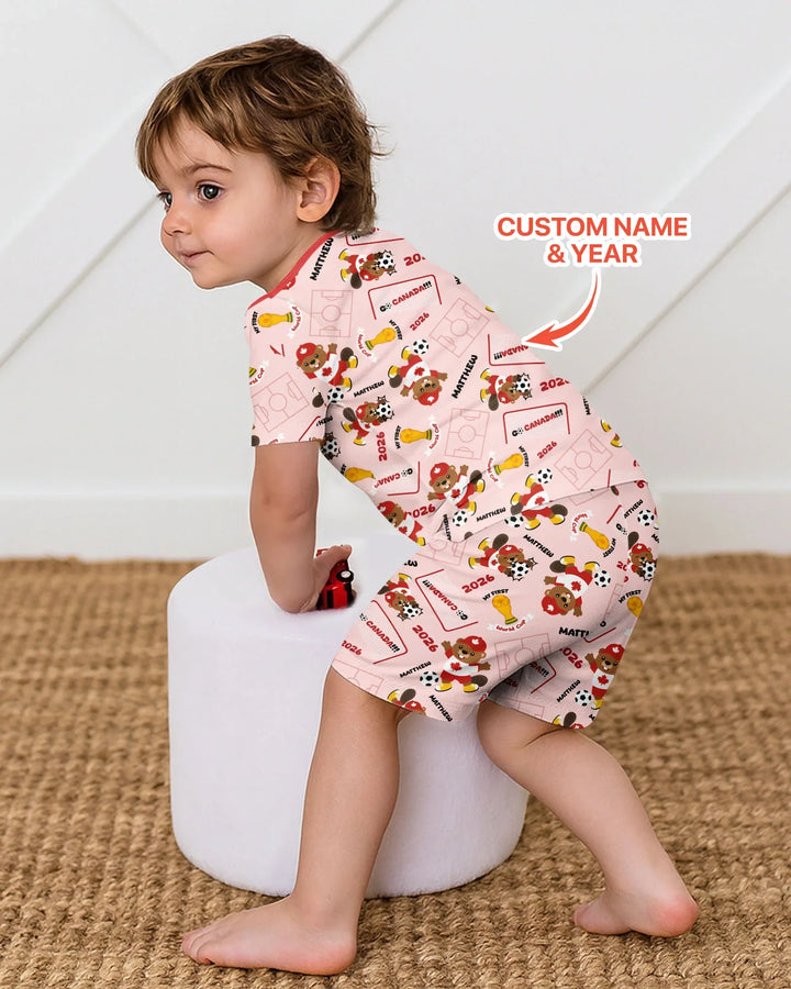 Zweiteiliges Pyjama-Set mit kurzen Ärmeln und Shorts im Sommer-Design