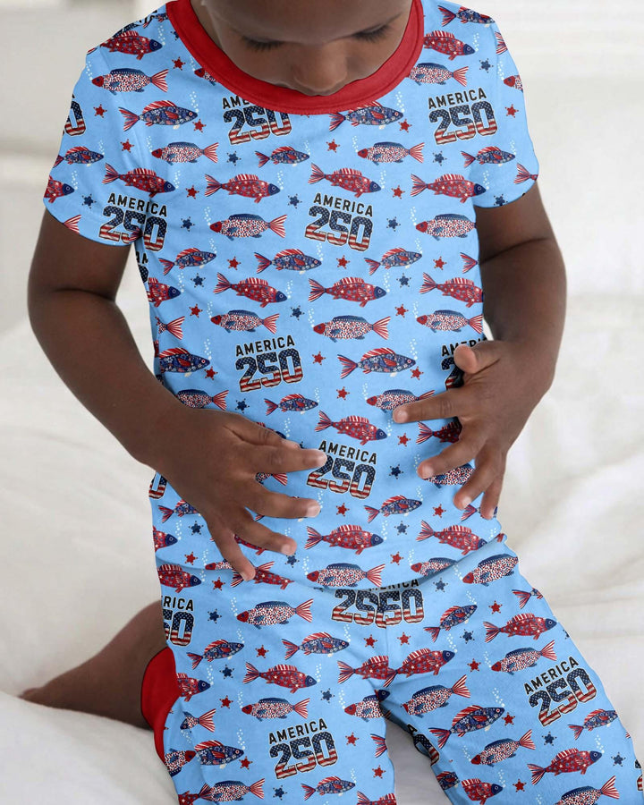 Zweiteiliges, kurzärmliges Pyjama-Set mit Marienkäfern