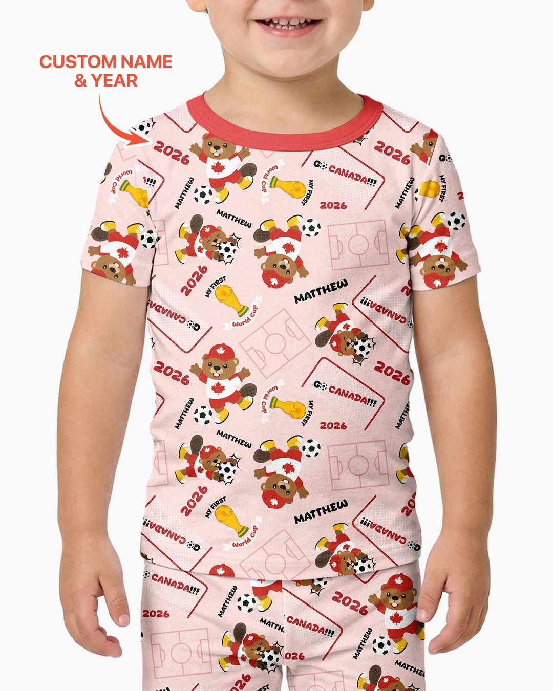 Zweiteiliges, kurzärmliges Pyjama-Set mit Marienkäfern