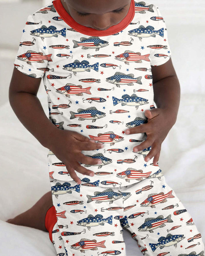 Zweiteiliges, kurzärmliges Pyjama-Set mit Marienkäfern