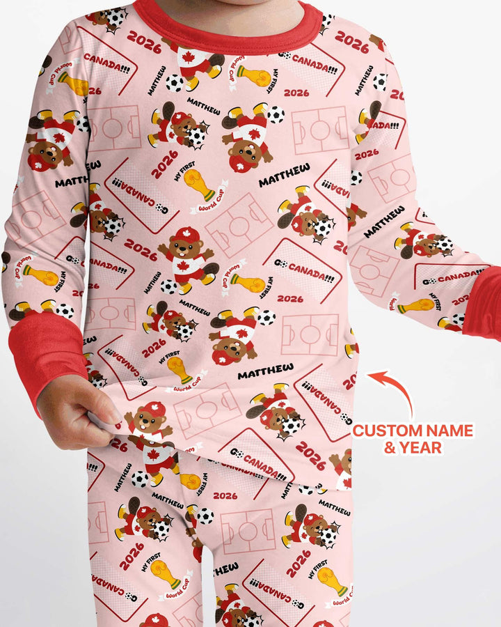 Zweiteiliges Langarm-Pyjama-Set mit Sommerfrüchten