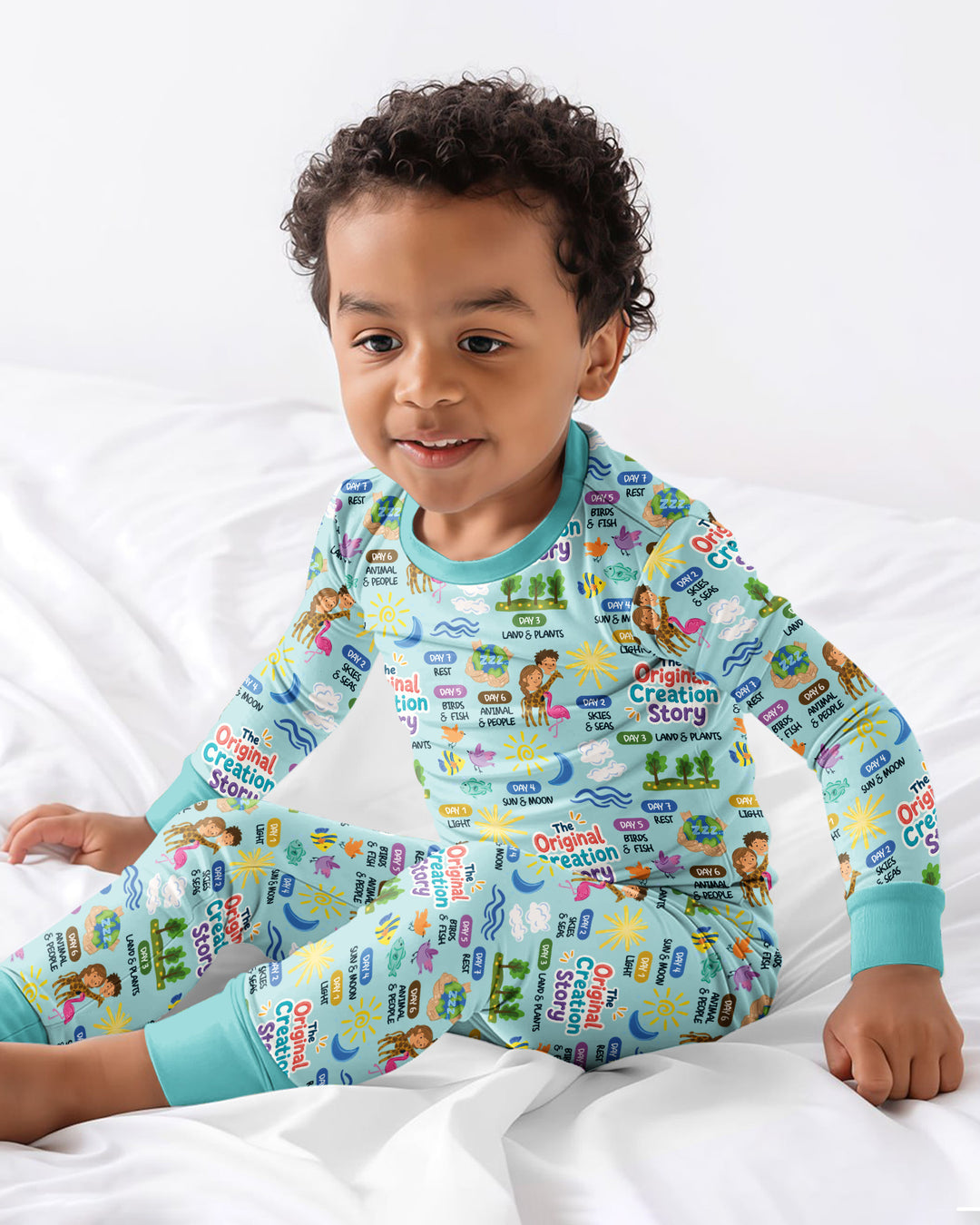 Zweiteiliges Langarm-Pyjama-Set mit Sommerfrüchten