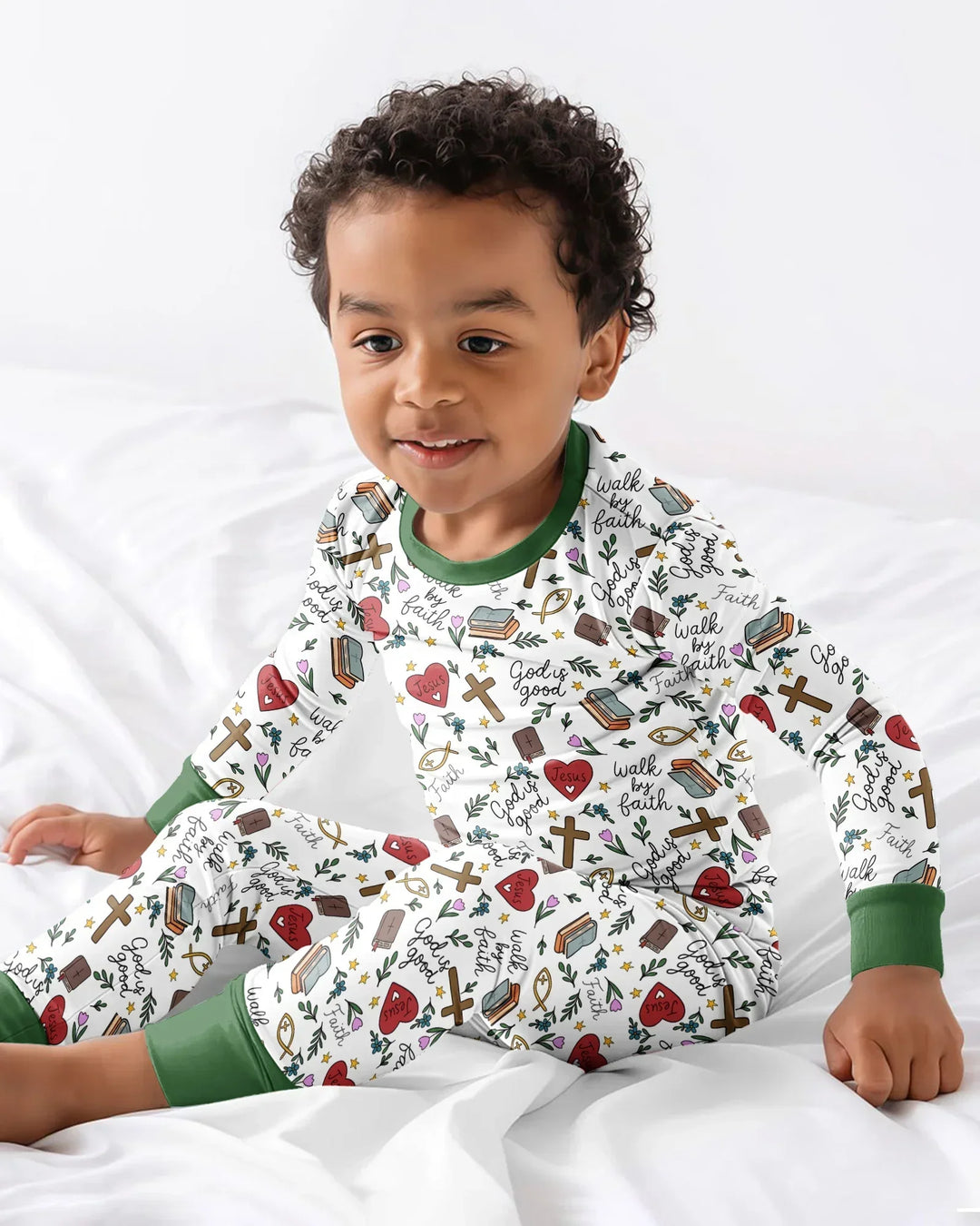 Zweiteiliges Langarm-Pyjama-Set mit Sommerfrüchten