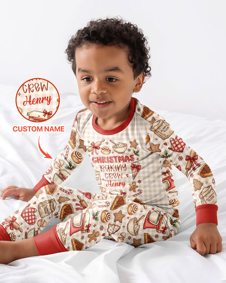 Christmas Baking Crew Bamboo Two Piece Long Sleeve Pajama Set