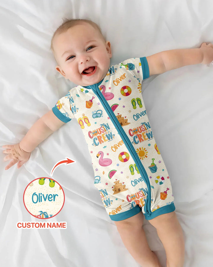 Custom Name Summer 2026 Cousin Crew Bamboo Shorty Zippy