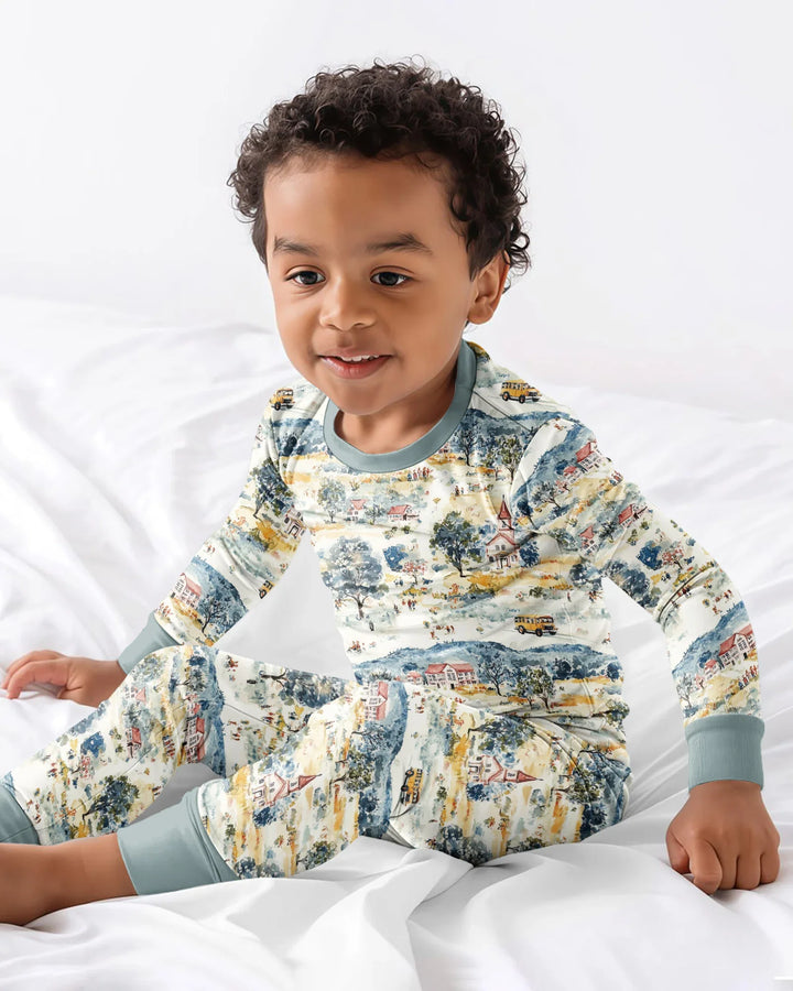 Zweiteiliges Langarm-Pyjama-Set mit Sommerfrüchten