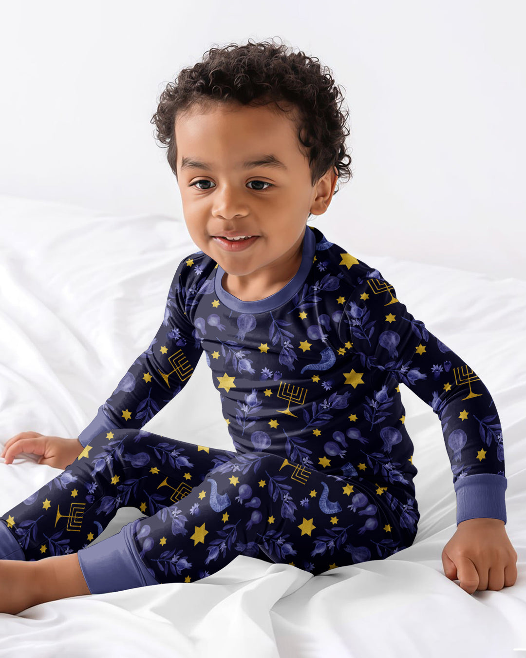 Zweiteiliges Langarm-Pyjama-Set mit Sommerfrüchten