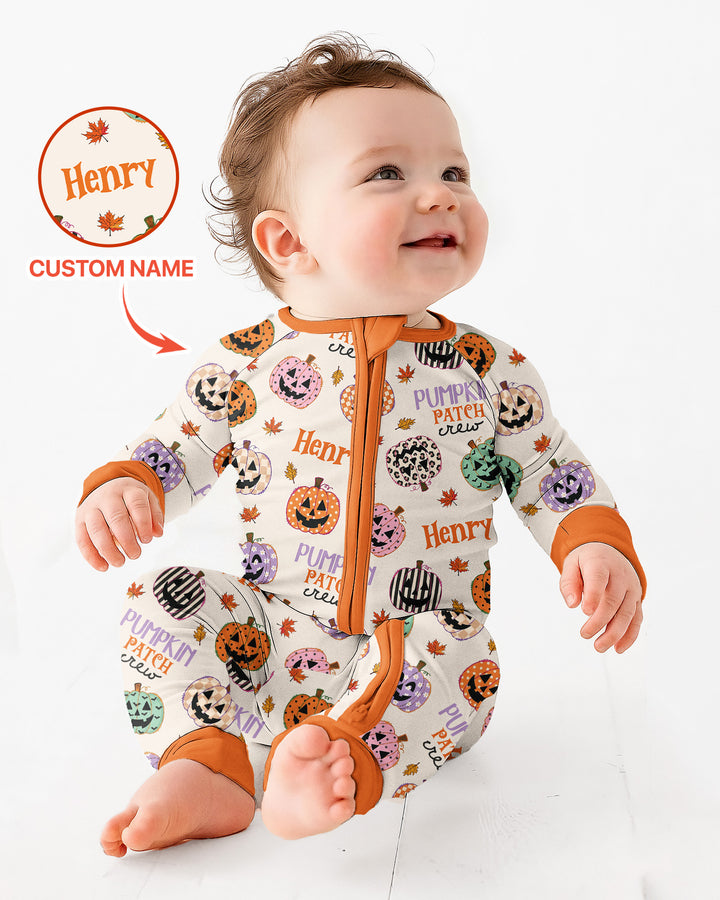 Custom Name Pumpkin Patch Crew Bamboo Convertible Zippy