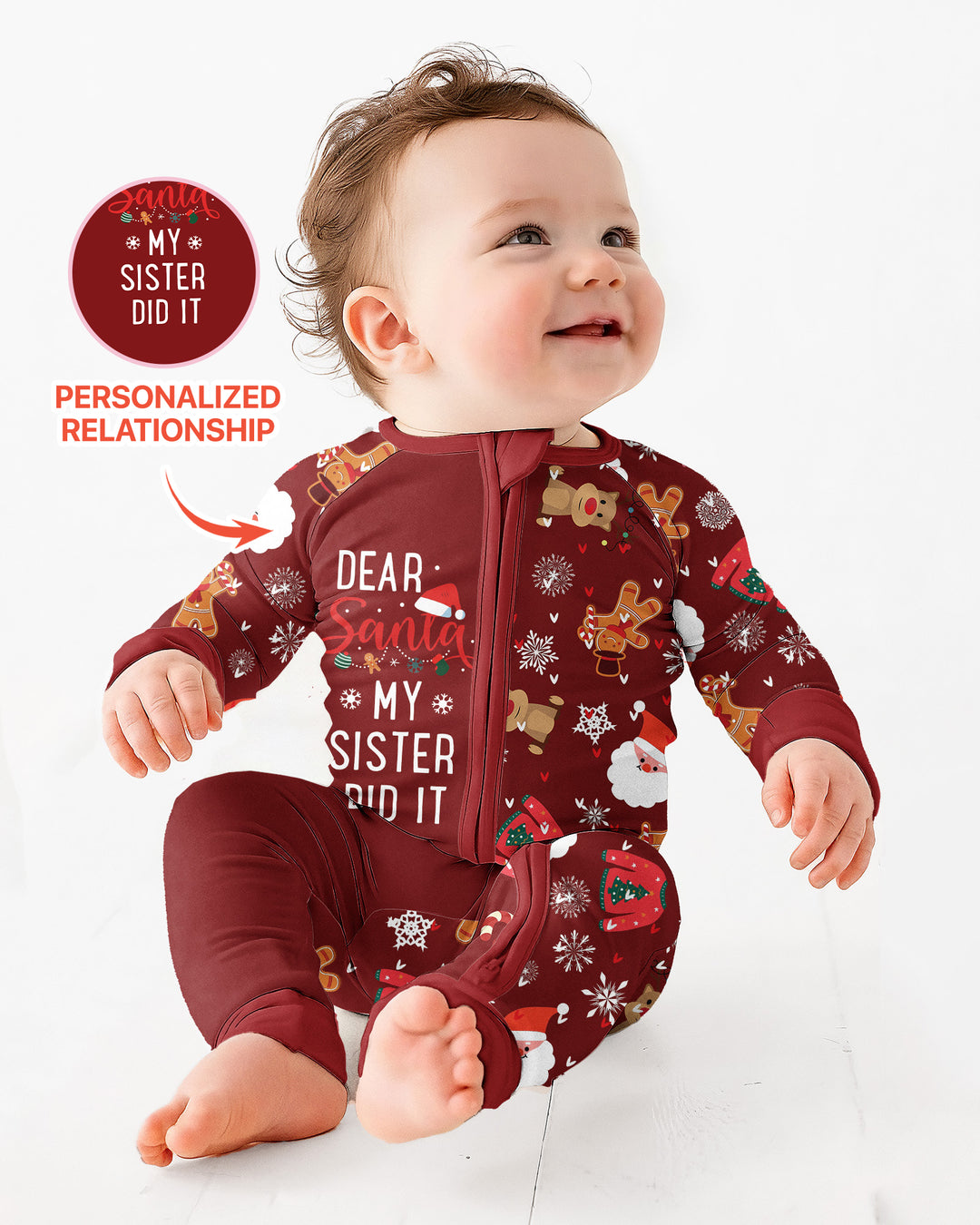 Personalized Dear Santa My Sister/Brother Did It Bamboo Convertible Zippy