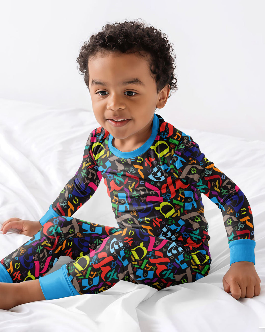 Hebrew Harmony Family Matching Bamboo Two Piece Long Sleeve Pajama Set