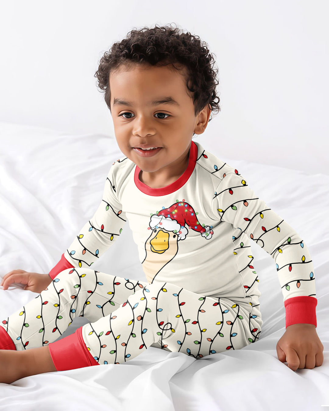Funny Christmas Goose Bamboo Two Piece Long Sleeve Pajama Set