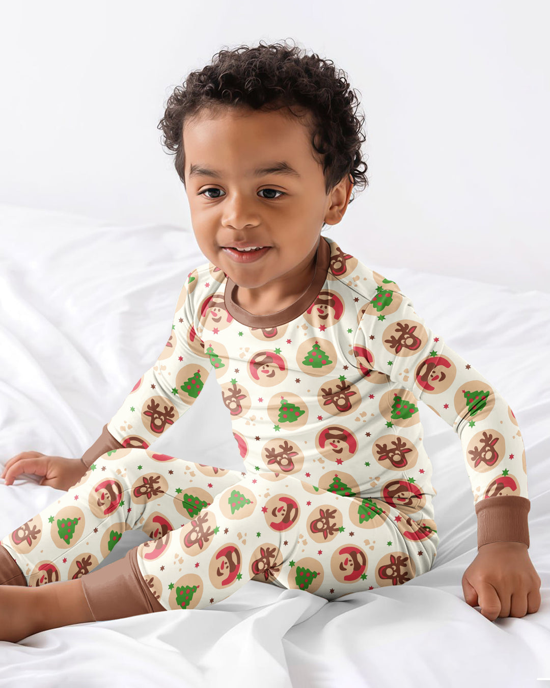 Holiday Cookie Party Family Matching Bamboo Two Piece Long Sleeve Pajama Set