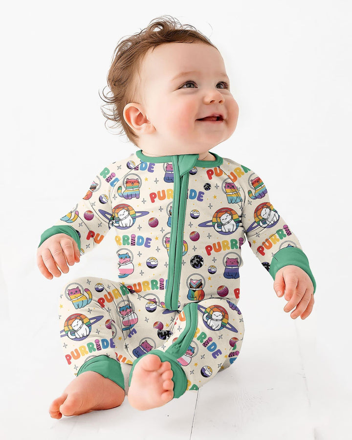 Rainbow Space Cats Family Matching Bamboo Convertible Zippy