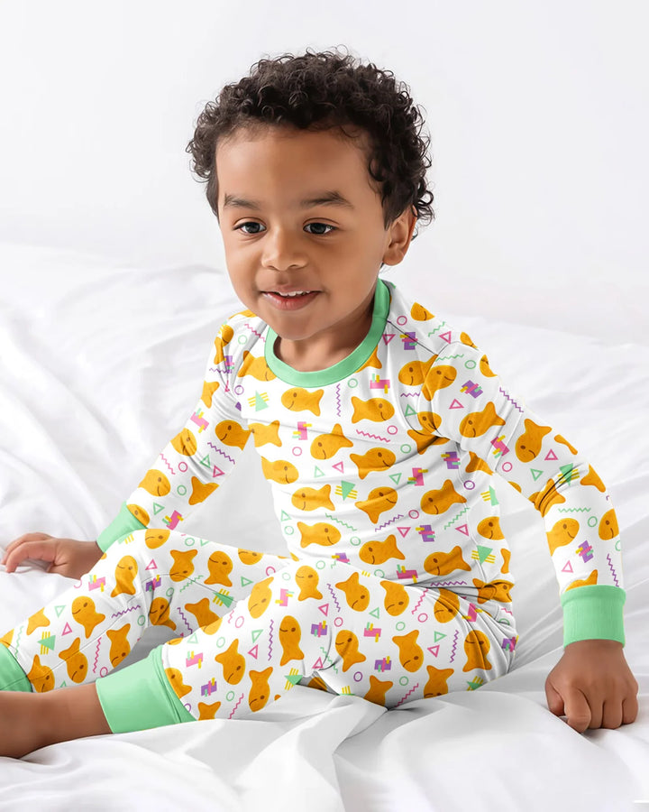 Zweiteiliges Langarm-Pyjama-Set mit Sommerfrüchten