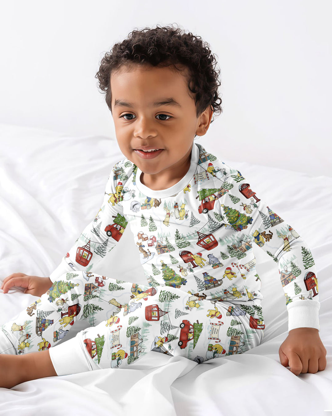 Holiday Village Friends Bamboo Two Piece Long Sleeve Pajama Set