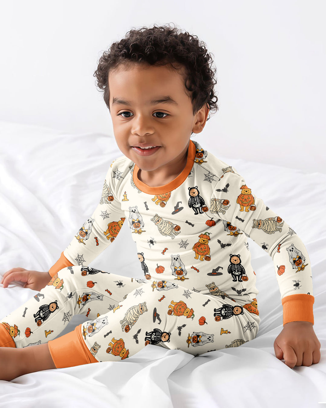 Retro Trick Or Treat Bamboo Two Piece Long Sleeve Pajama Set