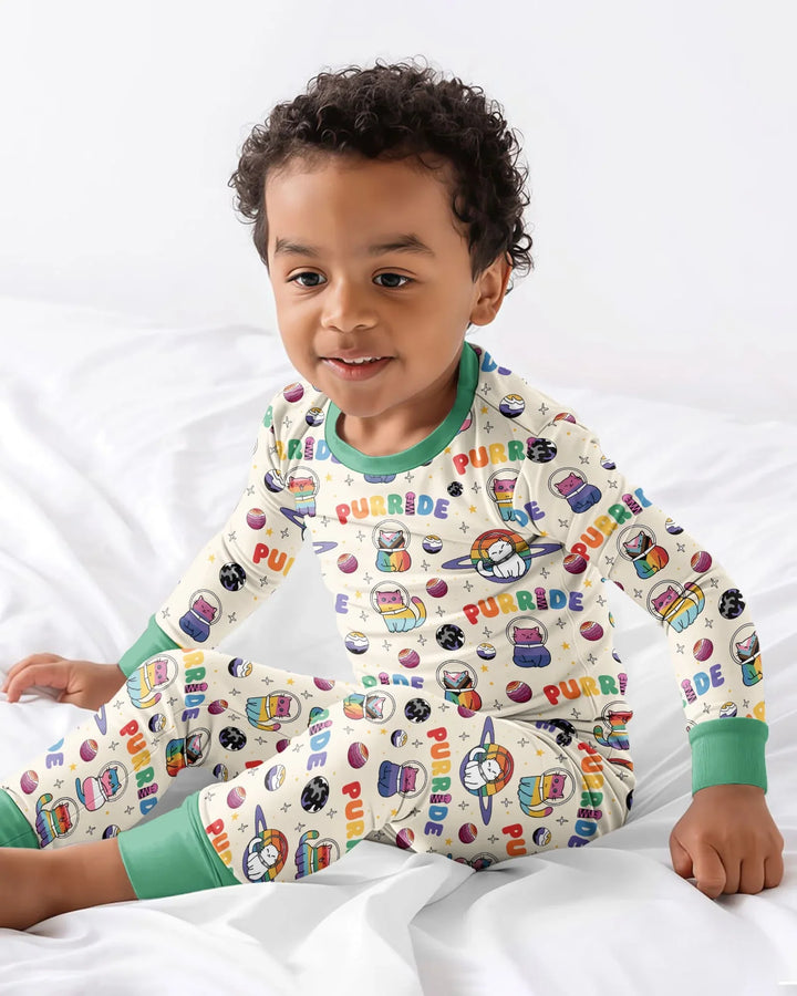 Zweiteiliges Langarm-Pyjama-Set mit Sommerfrüchten