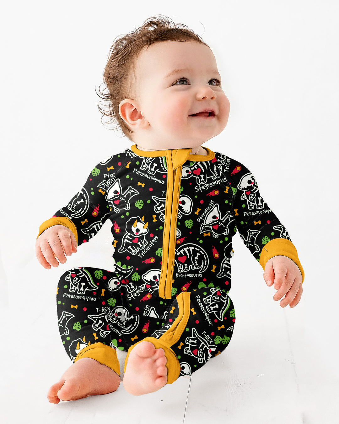 Kawaii Skeleton Dinos Bamboo Convertible Zippy