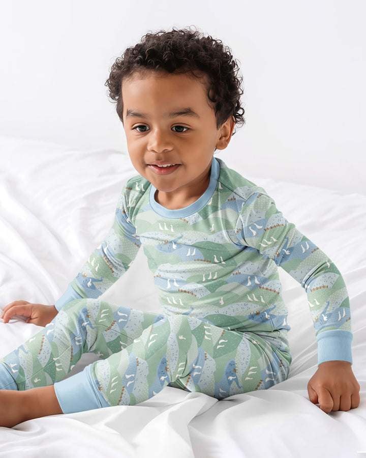 Zweiteiliges Langarm-Pyjama-Set mit Sommerfrüchten