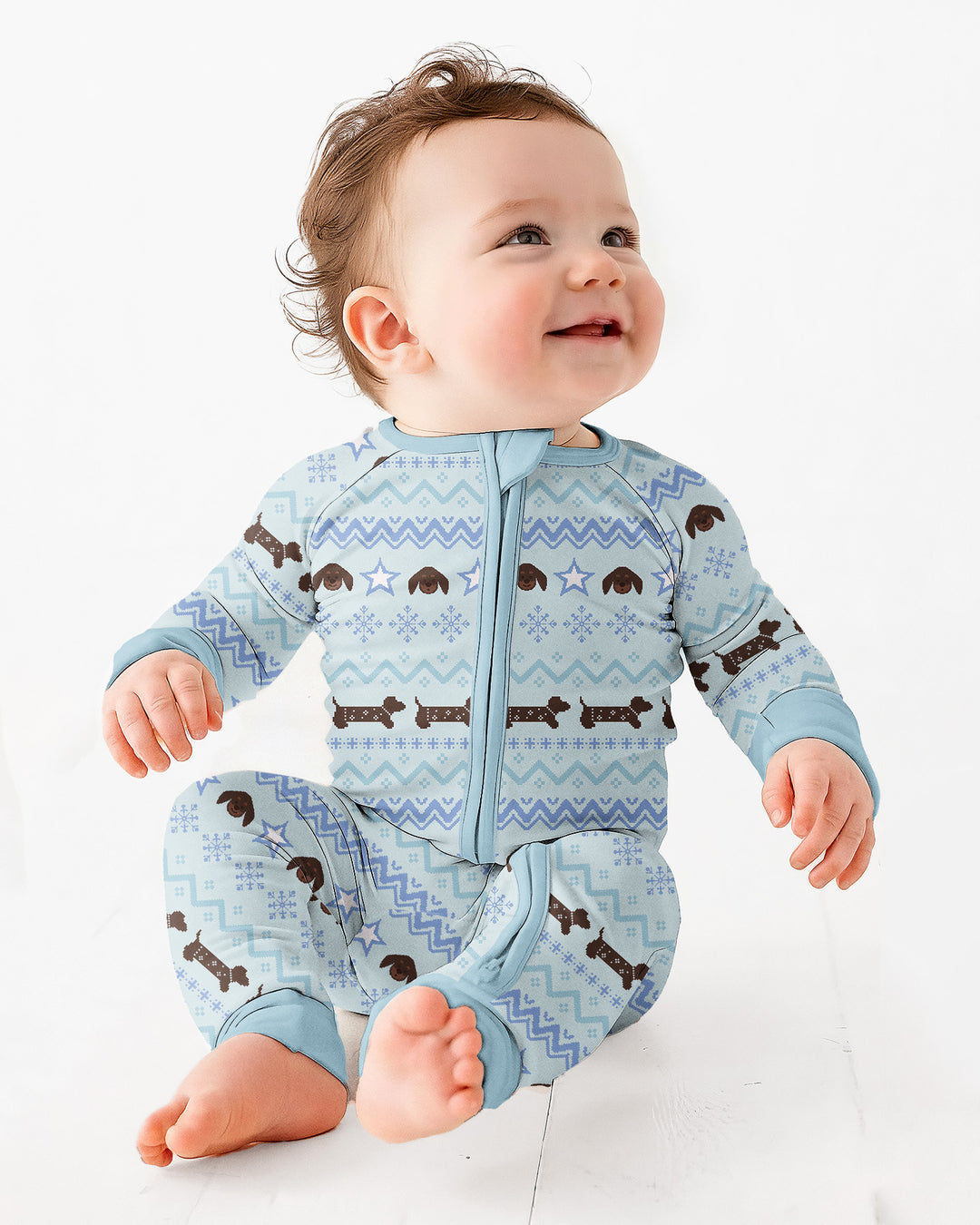 Dachshund Winter Fair Isle Bamboo Convertible Zippy