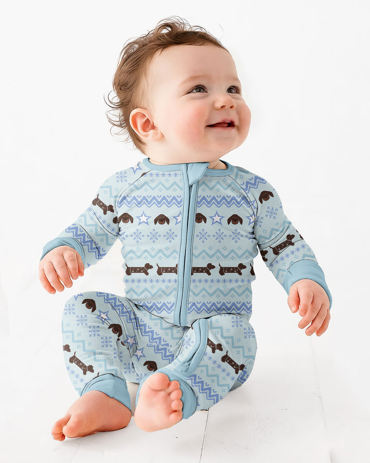 Dachshund Winter Fair Isle Bamboo Convertible Zippy
