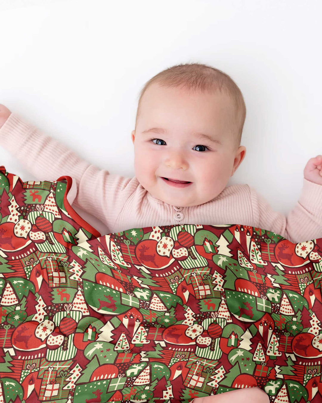 Christmas Time Mosaic Bamboo Blanket