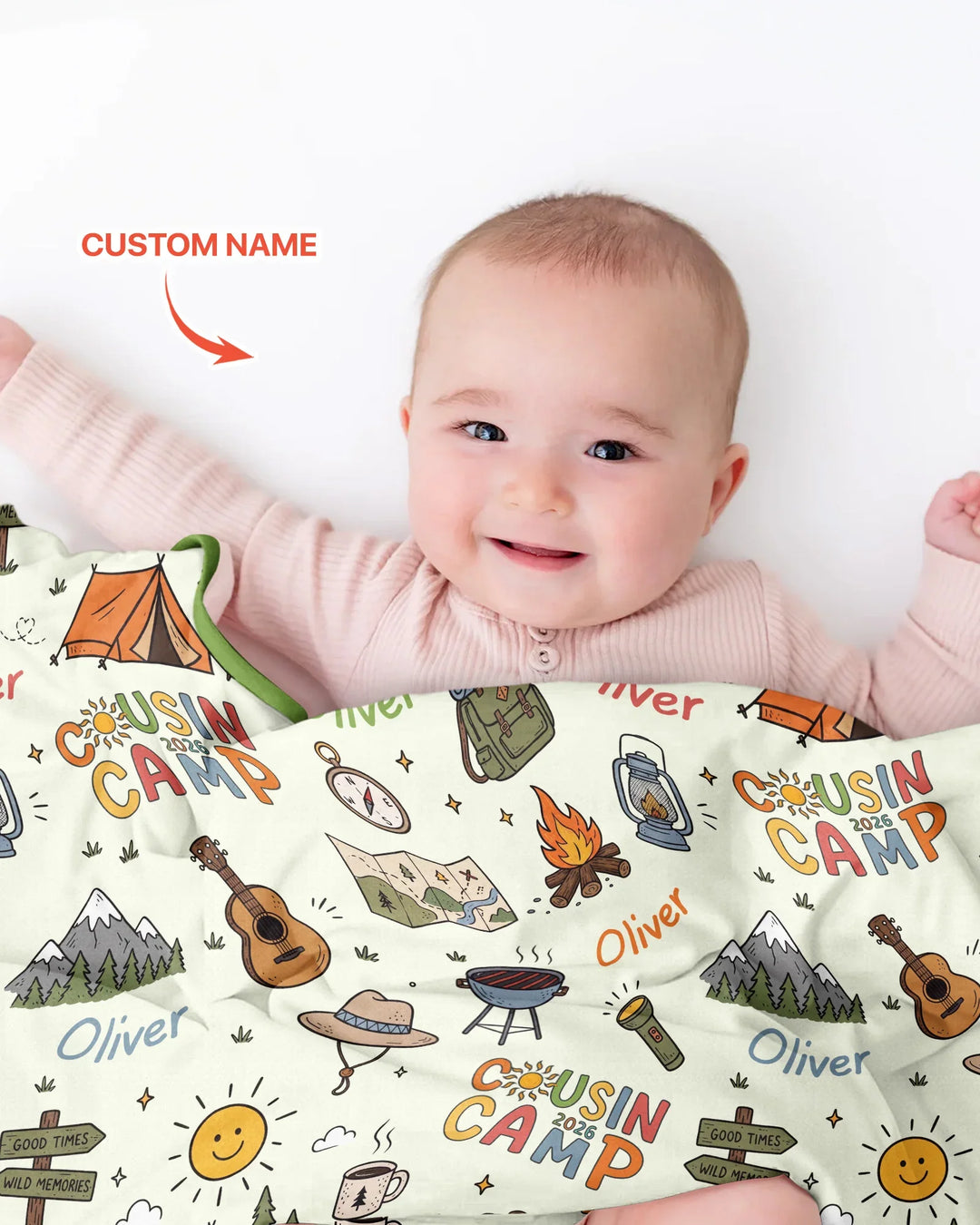 Custom Name Cousin Camp 2026 Bamboo Blanket