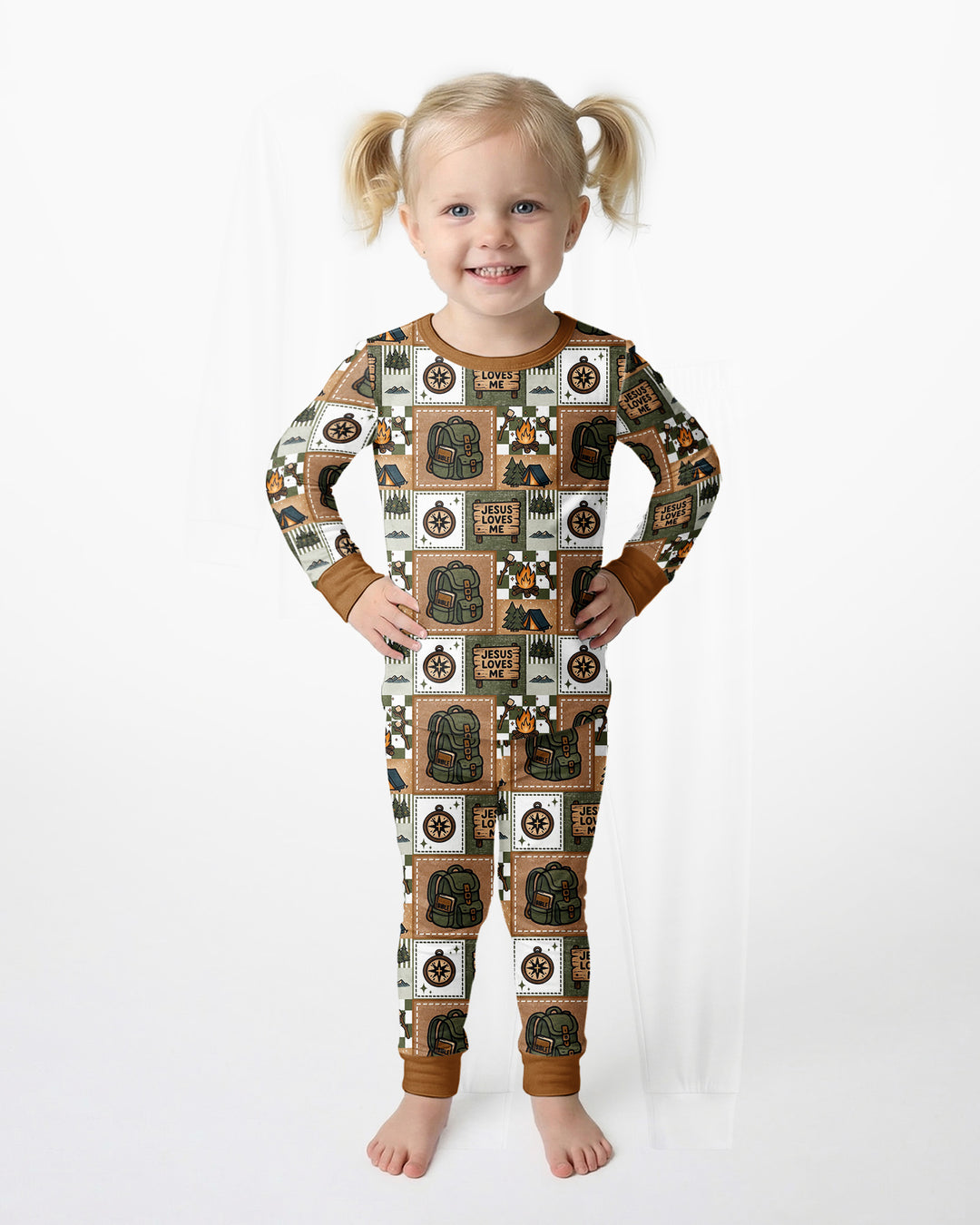 Zweiteiliges Langarm-Pyjama-Set mit Sommerfrüchten