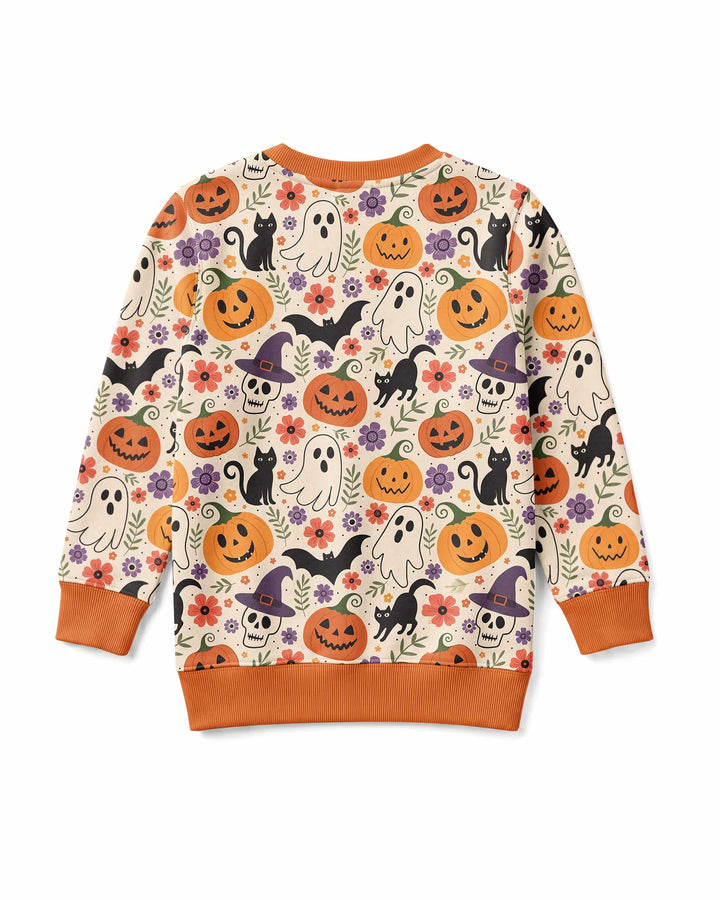 Spooky Halloween Floral Delight Bamboo Crewneck Sweatshirt