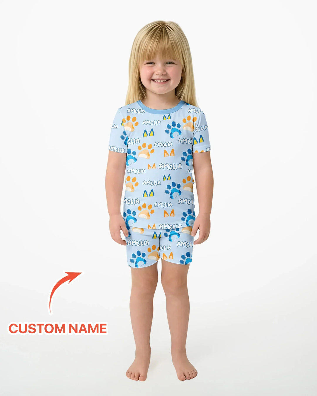 Zweiteiliges Pyjama-Set mit kurzen Ärmeln und Shorts im Sommer-Design