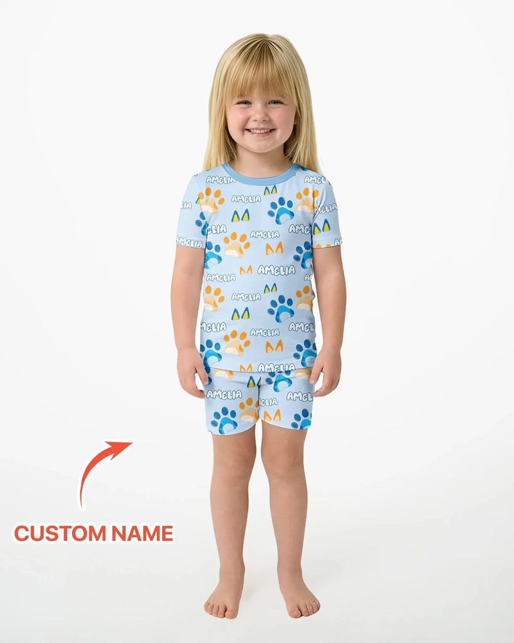 Zweiteiliges Pyjama-Set mit kurzen Ärmeln und Shorts im Sommer-Design