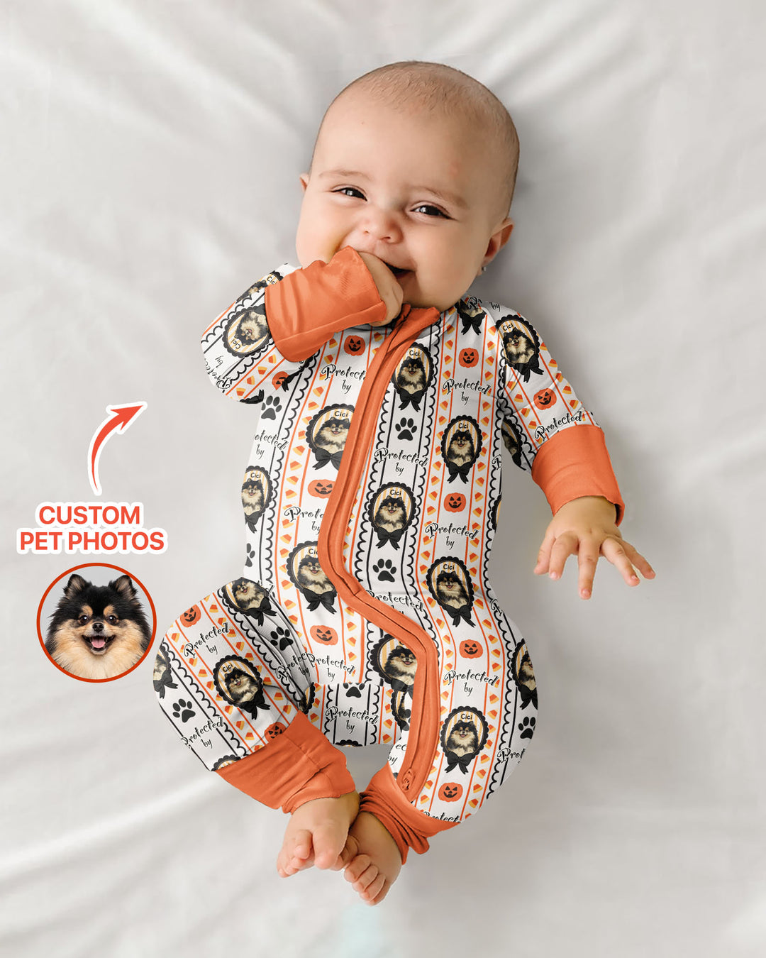 Gerippte Babykleidung mit individuellem Foto - Weich &amp; Skizzenhaft